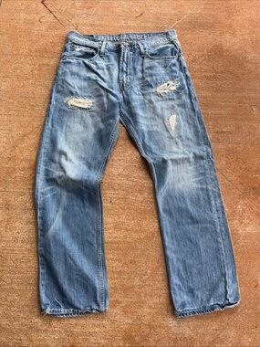 American Eagle Relaxed Jeans Distressed light wash Blue Men’s 34x32 Distressed